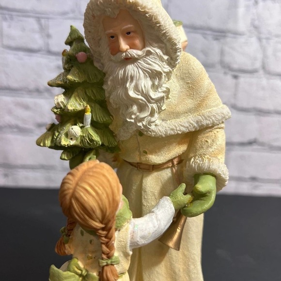 Santa And Girl White Sparkle‎ Father Christmas St Nicholas - Picture 7 of 12